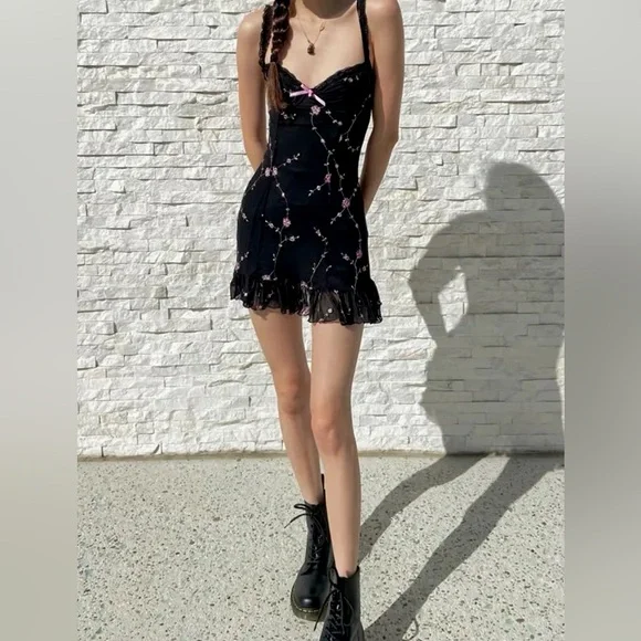 NWT Dolls Kill Sugar Thrillz I’m Baby Mini Slip Dress Sz S - Picture 6 of 15